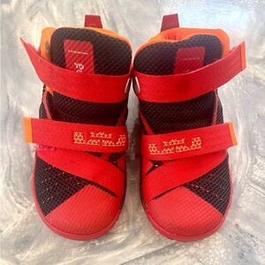 Nike LeBron James little Kids Red and Black Sneakers
